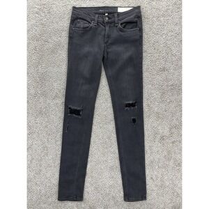 Rag & Bone Jeans Womens 25 Gray Soft Rock w/Holes Skinny Fit Distressed 90s Edgy
